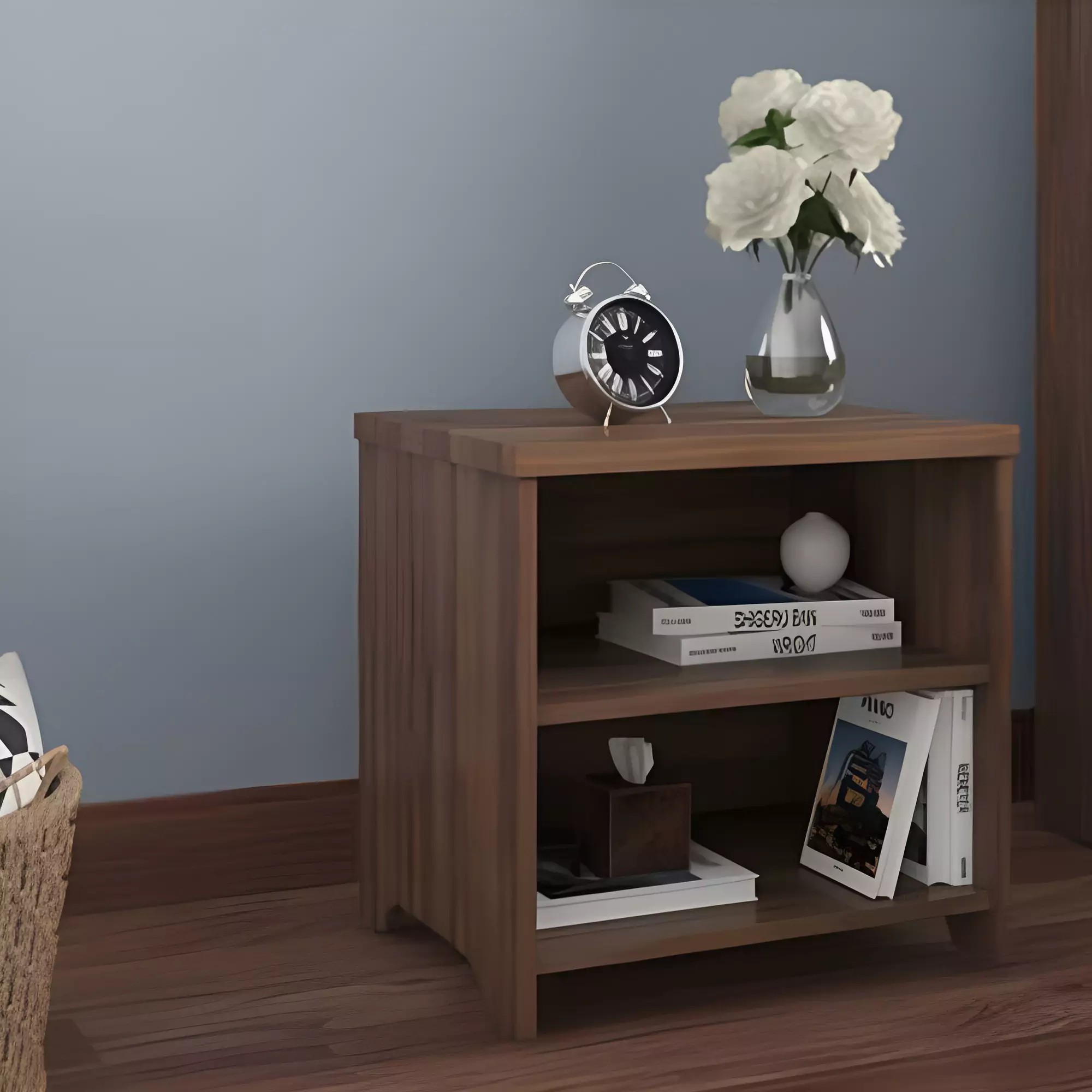 Bedside Table In Californian Walnut Finish by Urban Ladder